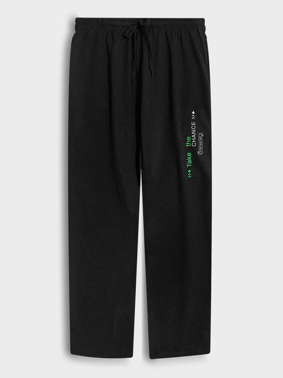 Mens Printed Summer Track Pant Black