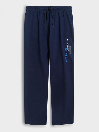 Mens Printed Summer Track Pant Navy