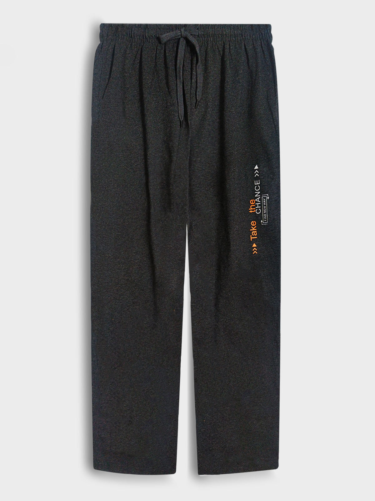 Mens Printed Summer Track Pant Charcoal