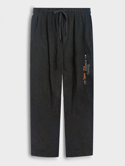 Mens Printed Summer Track Pant Charcoal