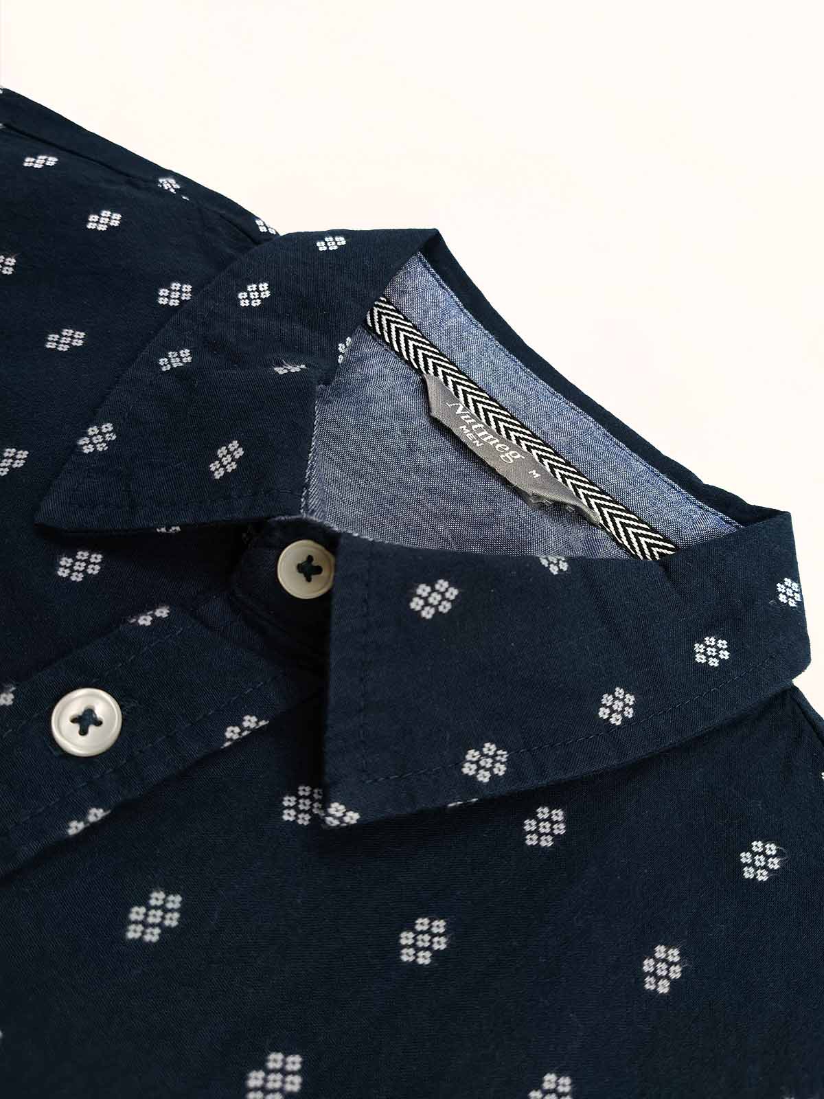 Mens Woven Navy AOP Shirt