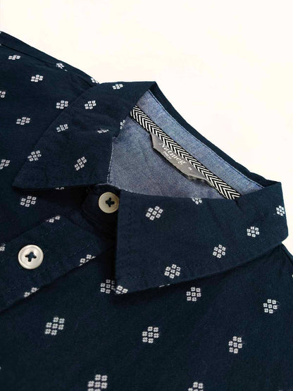 Mens Woven Navy AOP Shirt