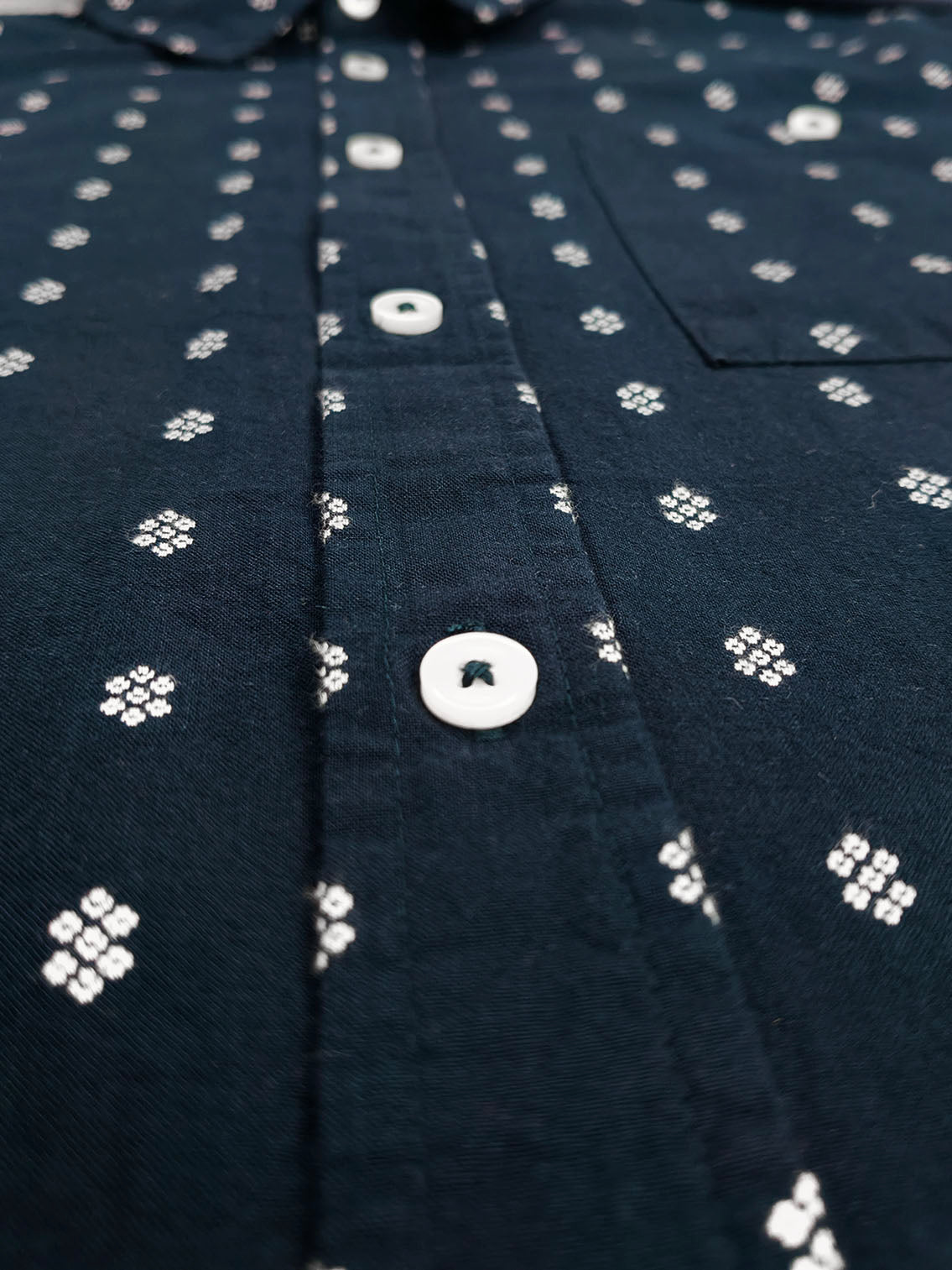 Mens Woven Navy AOP Shirt