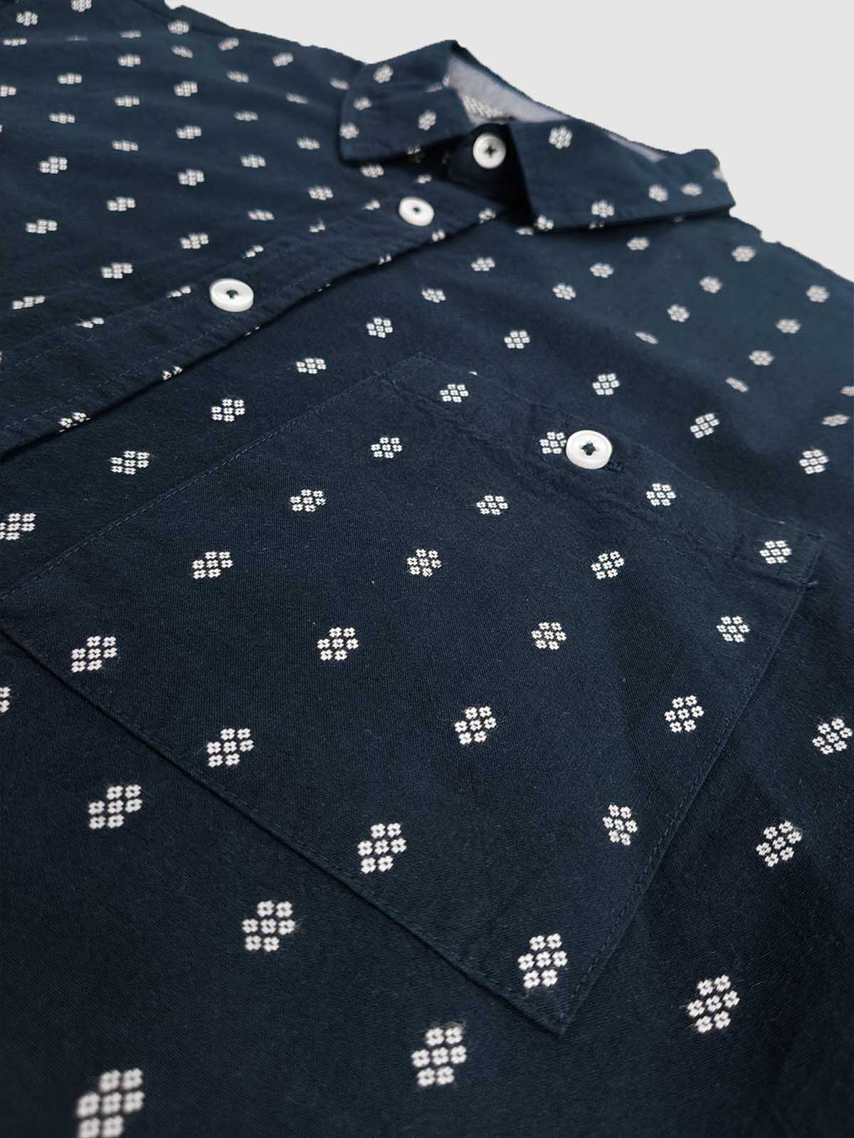 Mens Woven Navy AOP Shirt