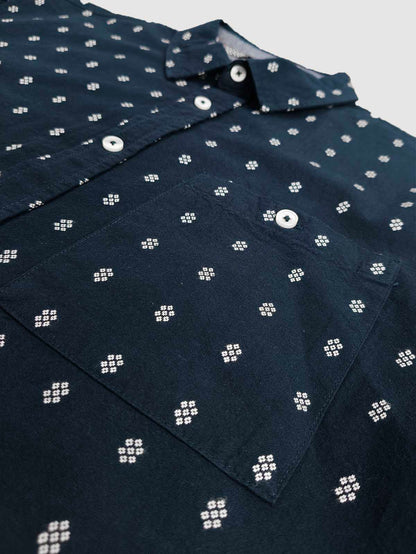 Mens Woven Navy AOP Shirt