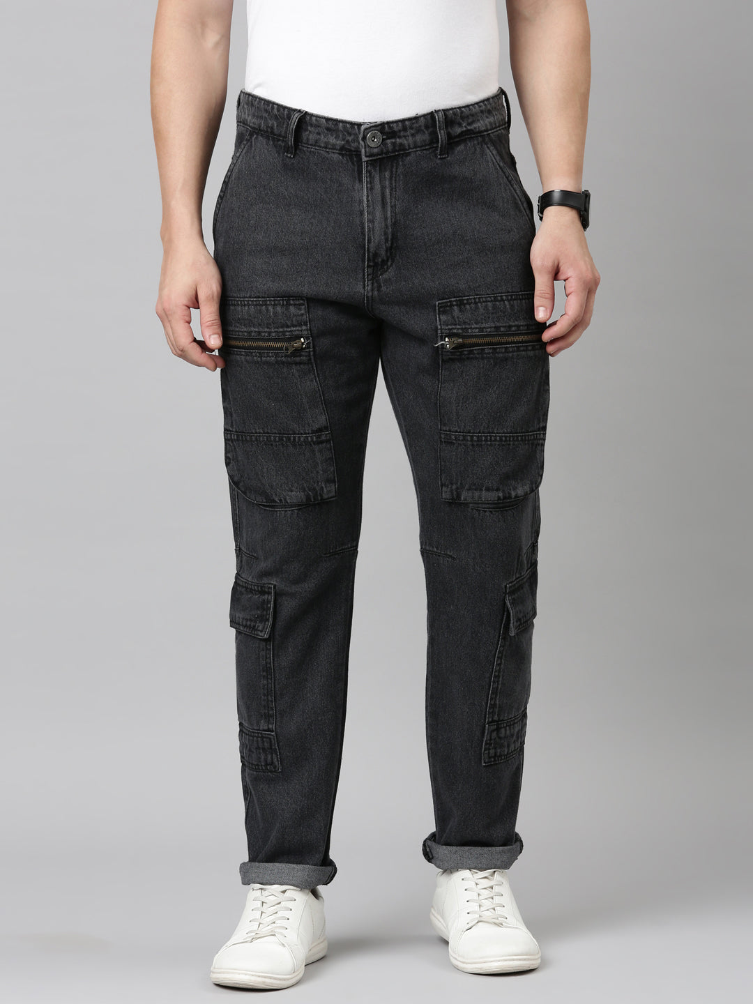 Mens Denim Black Pant