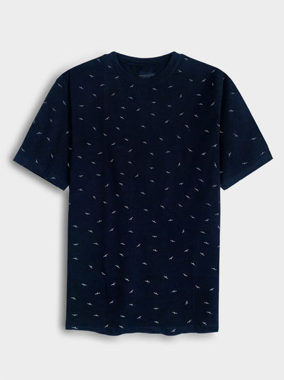 Mens Printed Navy T-Shirt