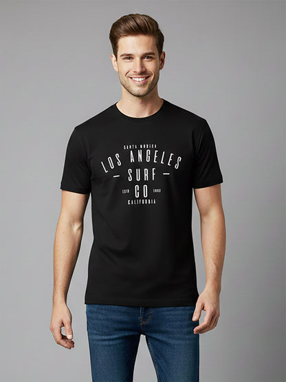 Mens Printed Black T-Shirt
