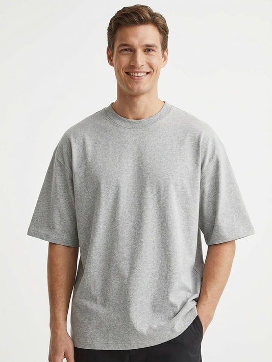 Mens French Terry Oversize Grey T-Shirt