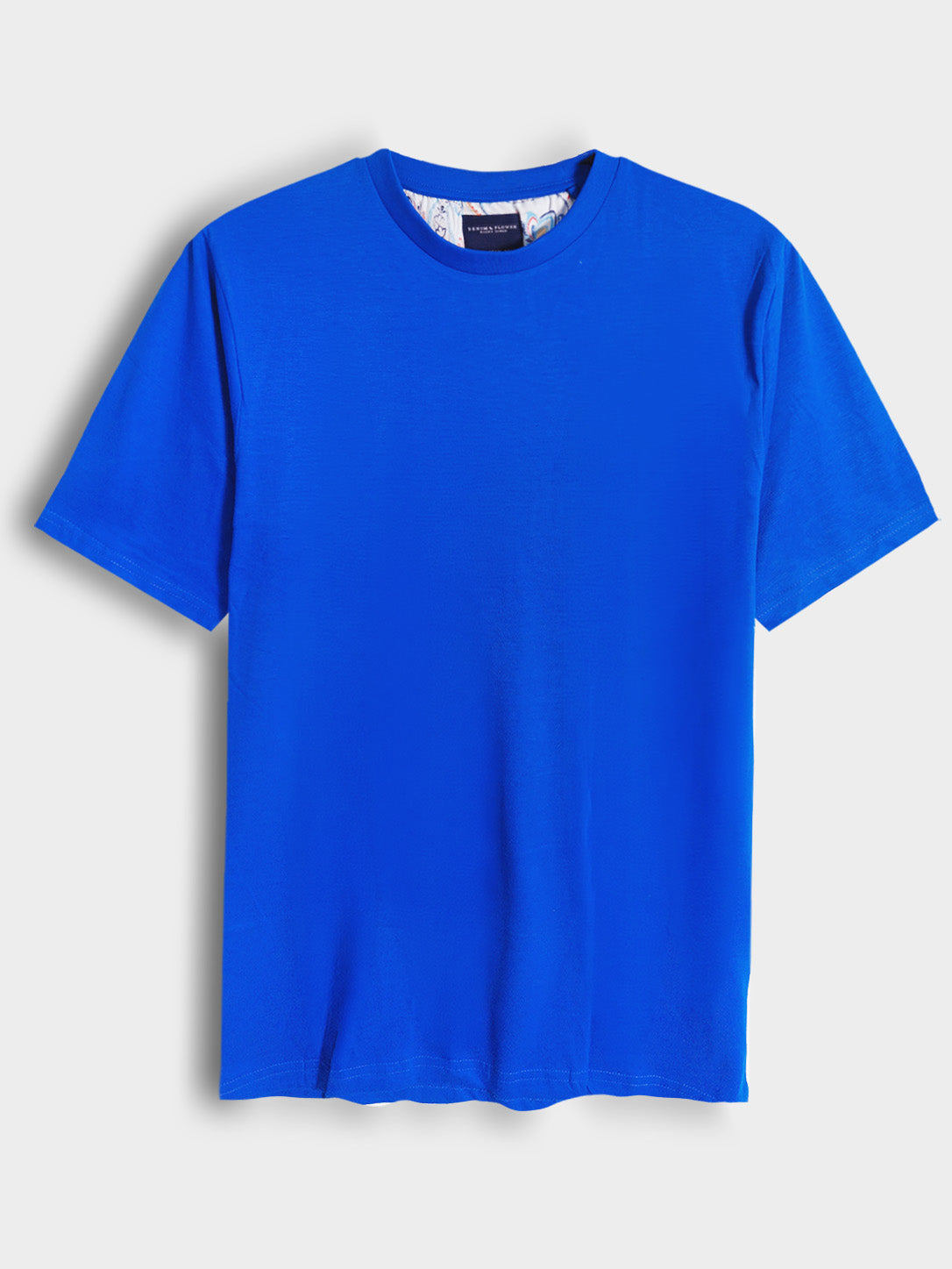 Mens Crew Neck Blue T-Shirts