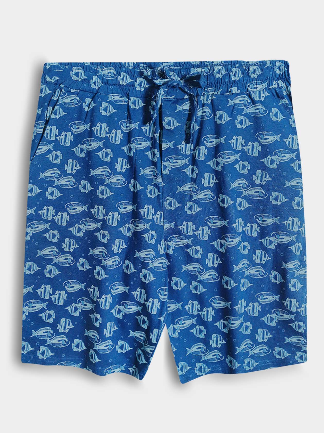 Mens Blue AOP Knit Shorts