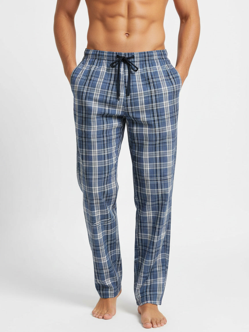 Mens Woven Pyjama Pant Blue Checks