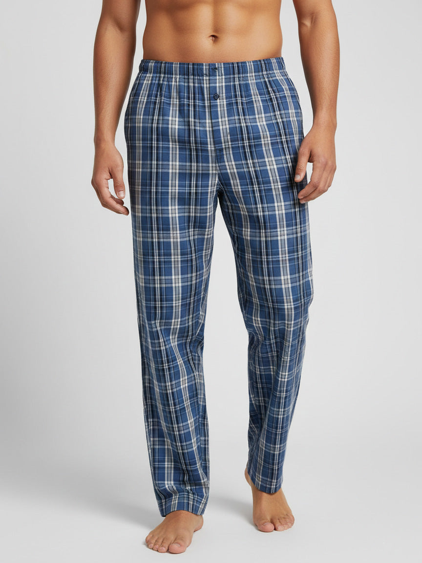 Mens Woven Pajama Checked Pant