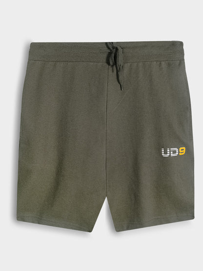 Mens Frech Terry Knit Olive Shorts