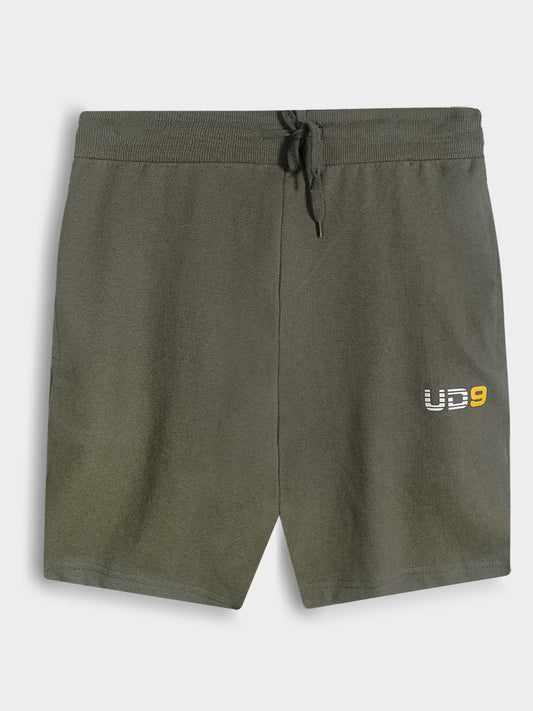 Mens Frech Terry Knit Olive Shorts