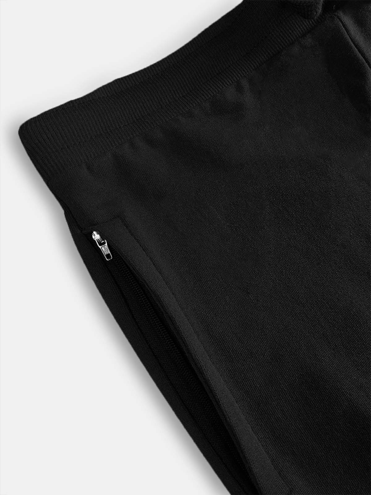 Mens Frech Terry Knit Black Shorts