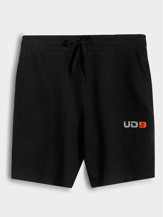 Mens Frech Terry Knit Black Shorts