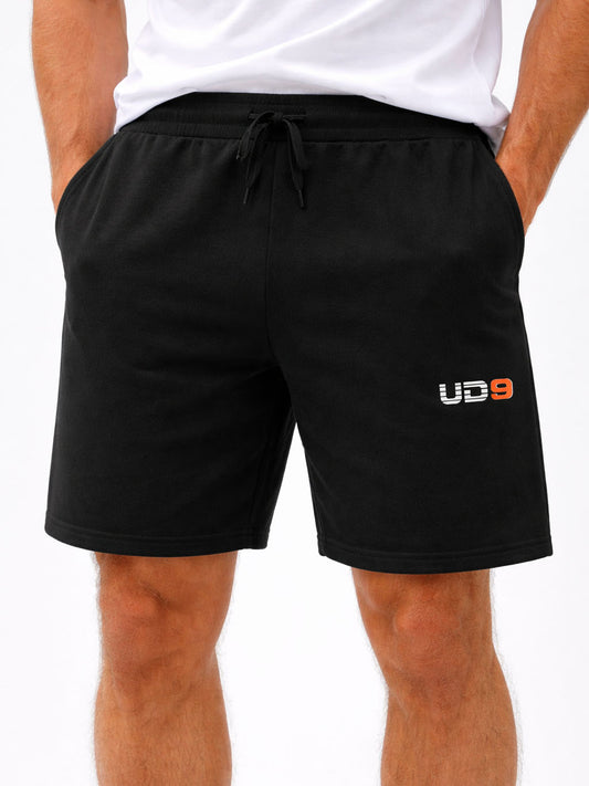 Mens Frech Terry Knit Black Shorts