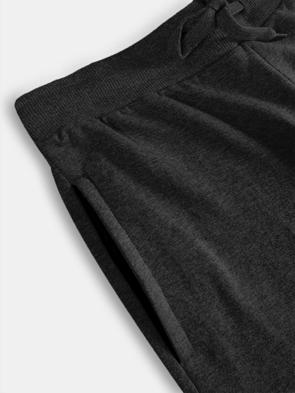 Mens Frech Terry Knit Charcoal Shorts