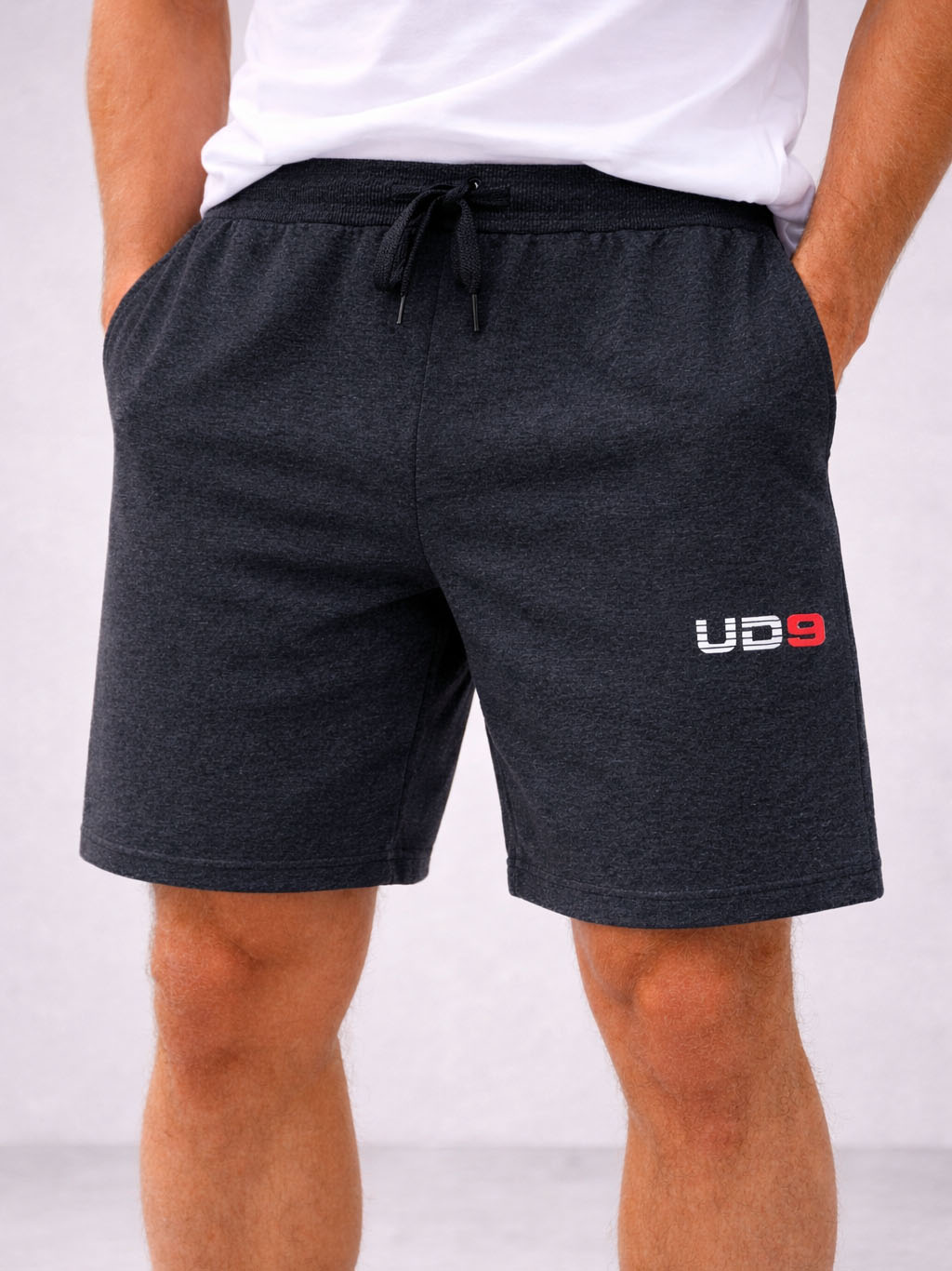 Mens Frech Terry Knit Charcoal Shorts