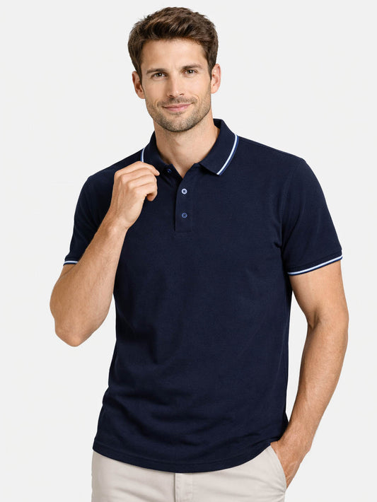 Mens Navy Collar T-Shirt