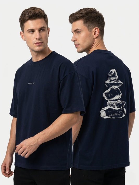 Mens Oversize Fit Navy T-Shirt