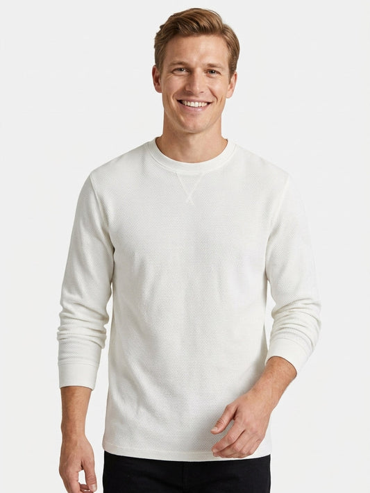 Mens Eyelet Knit Long Sleeve T-Shirt