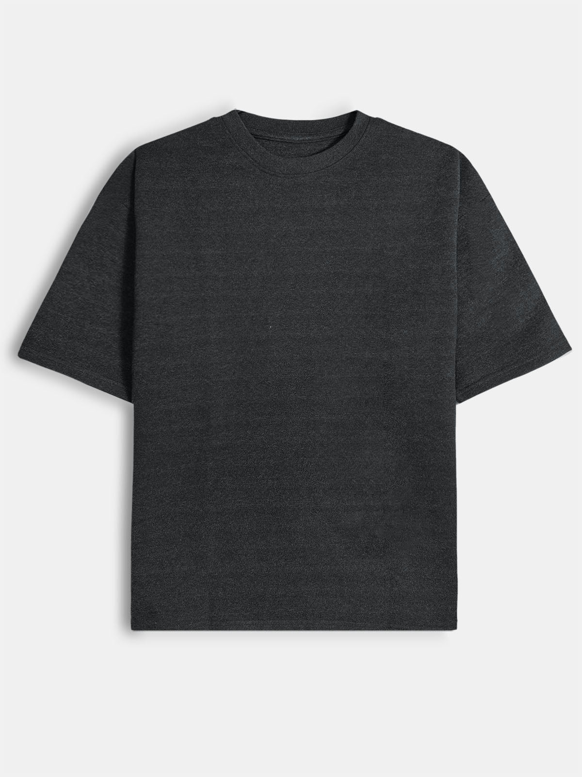 Mens French Terry Oversized Fit Charcoal T-Shirt