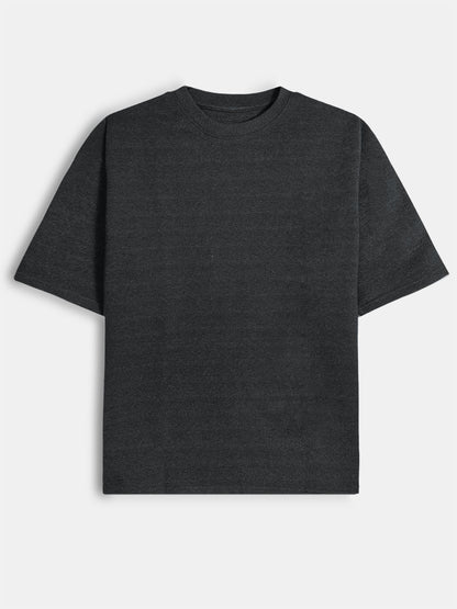 Mens French Terry Oversized Fit Charcoal T-Shirt