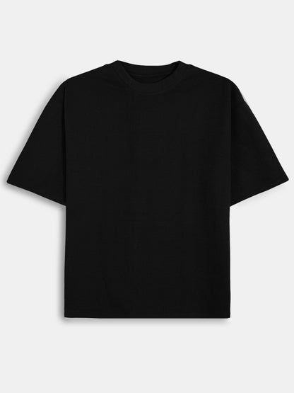 Mens French Terry Oversize Fit Black T-Shirt