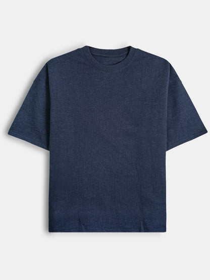 Mens French Terry Oversized Fit Navy T-Shirt