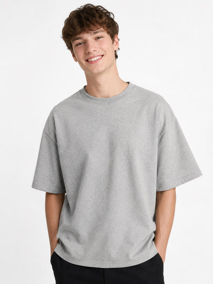 Mens French Terry Oversized Grey T-Shirt