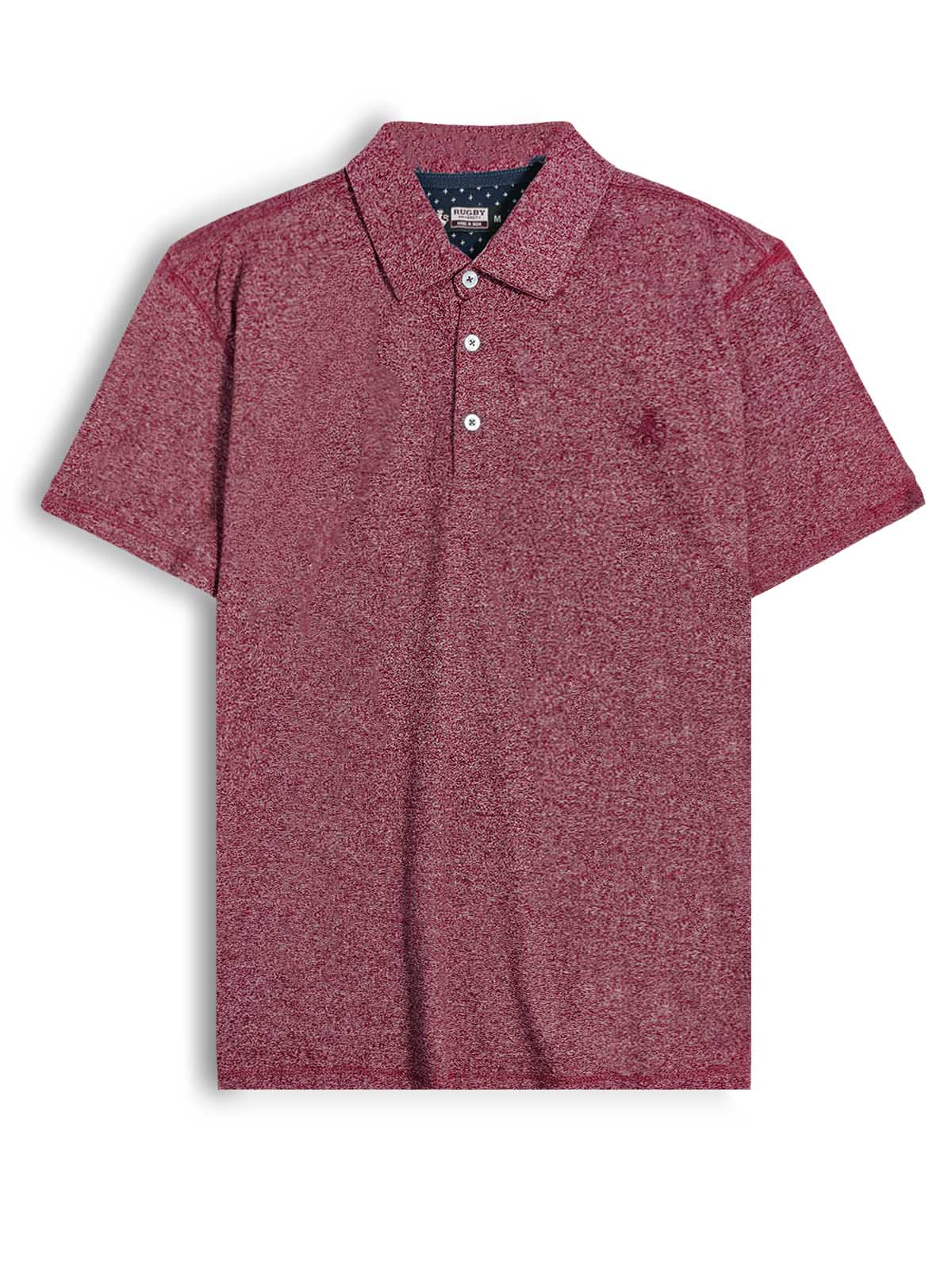 Mens Red Grindled Yarn Polo