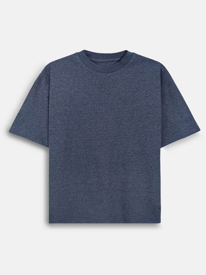 Mens Oversize Fit Navy Melange T-Shirt