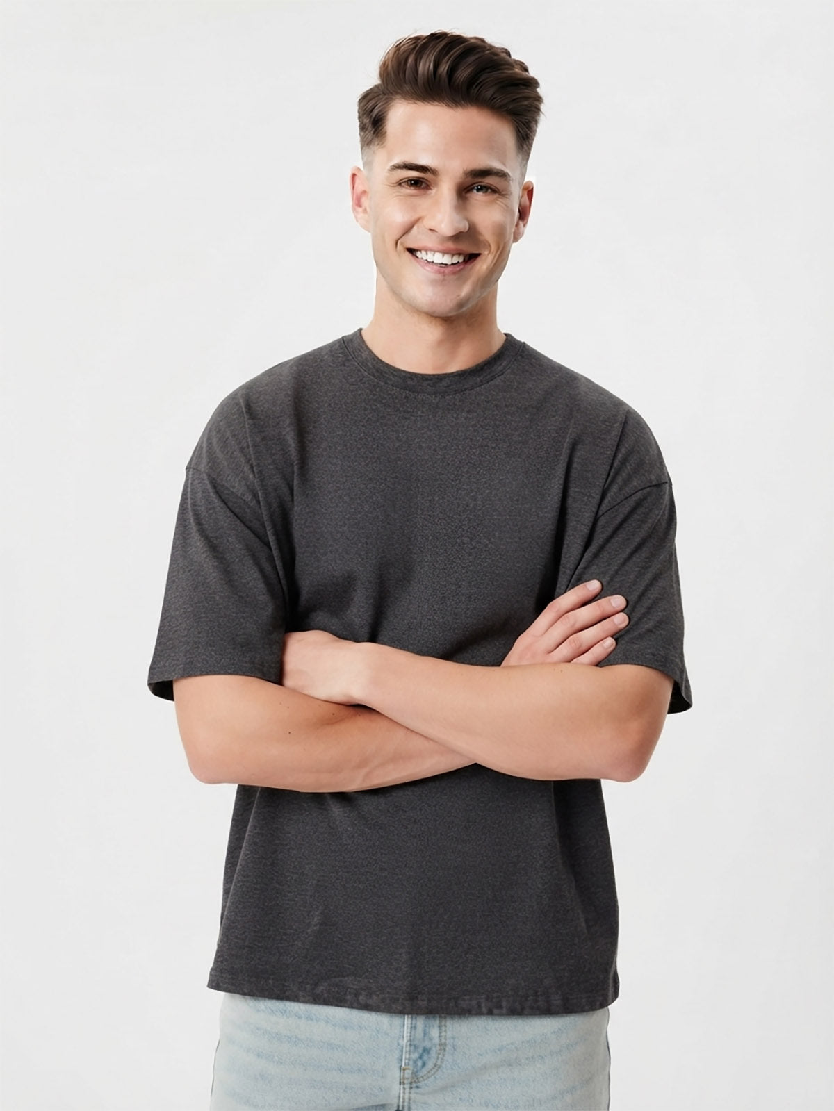 Mens Oversize Fit Charcoal T-Shirt