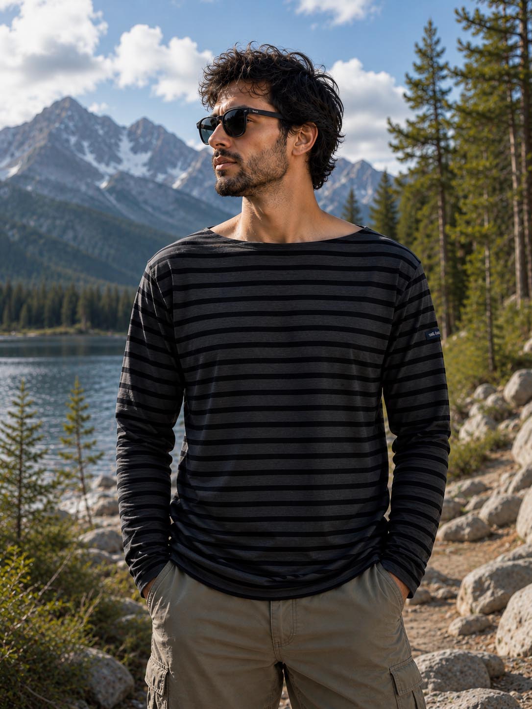Mens Striped Long Sleeve T-Shirt