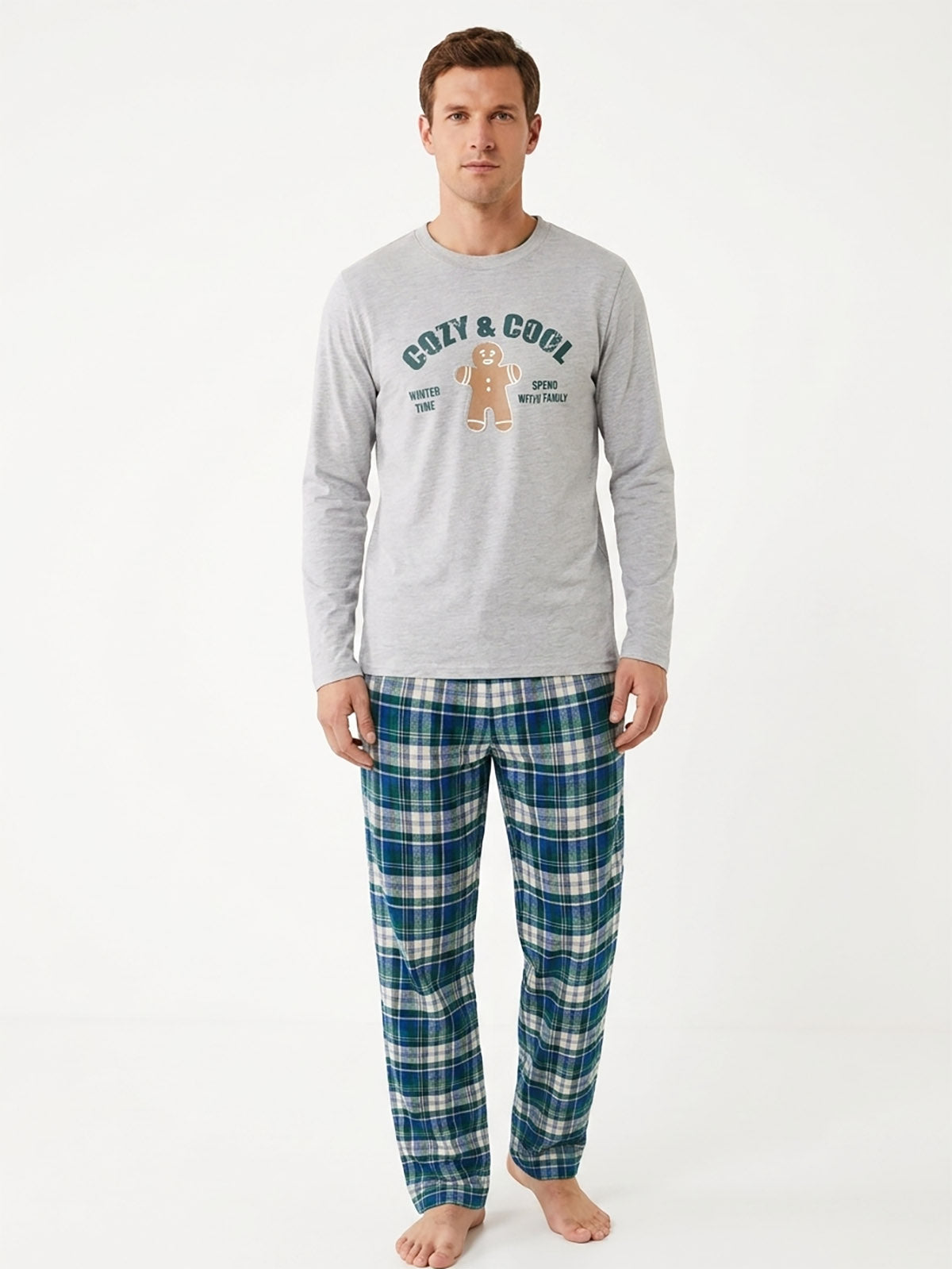 Mens Printed Full Pant Set Pyjama