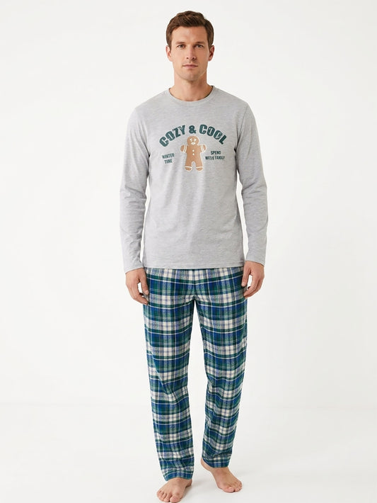 Mens Printed Full Pant Set Pyjama