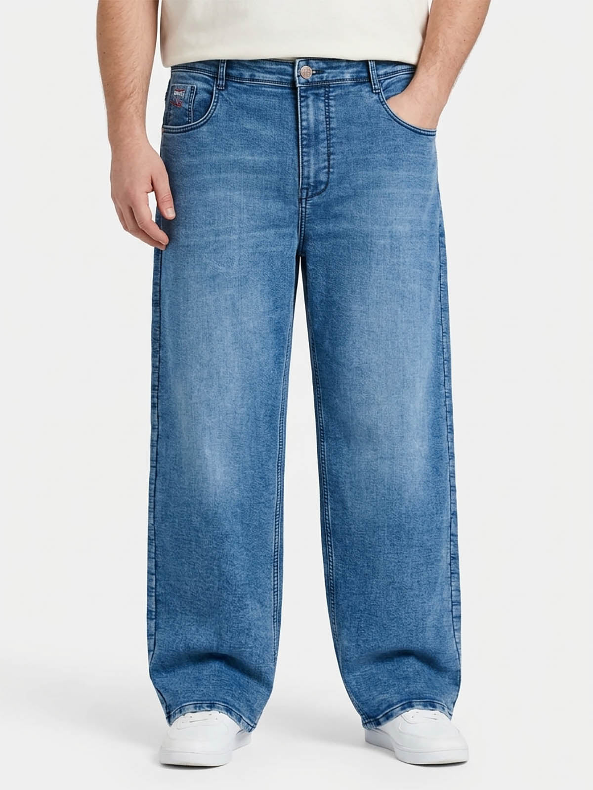 Mens Oversized Denim Blue Jeans