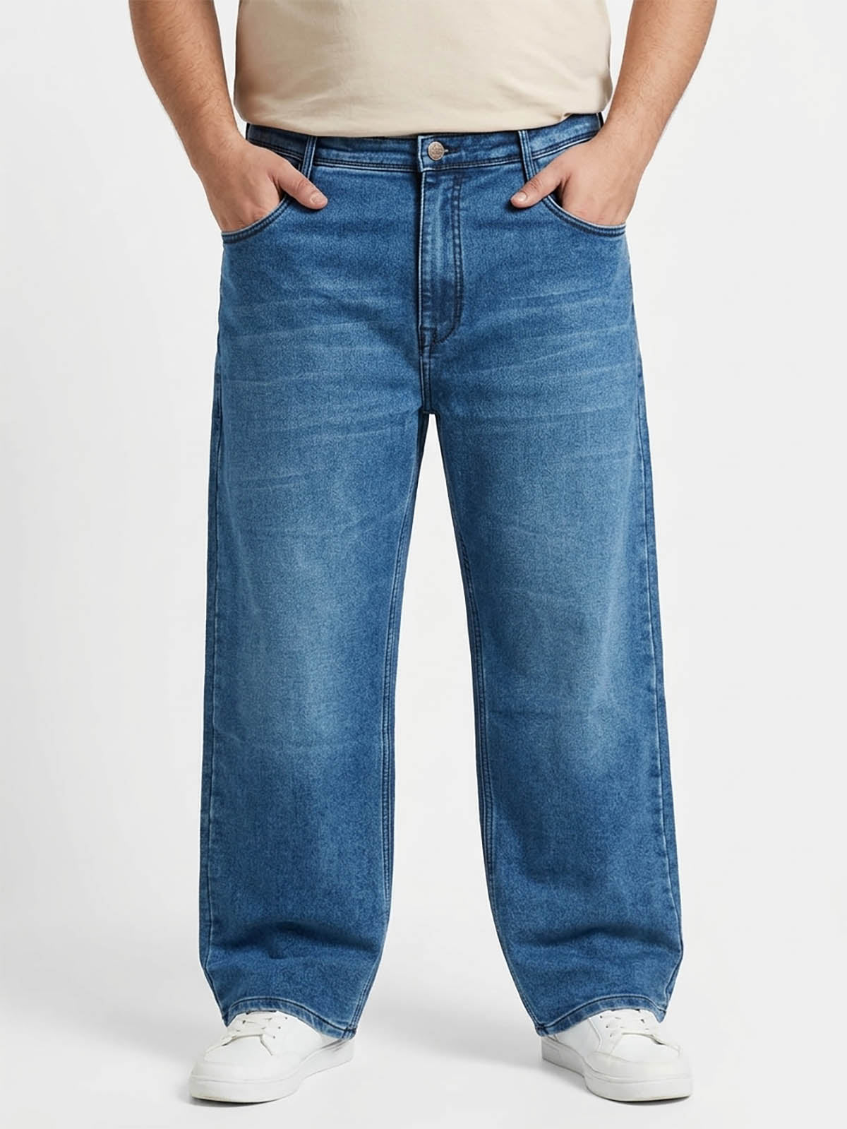 Mens Oversized Navy Jeans