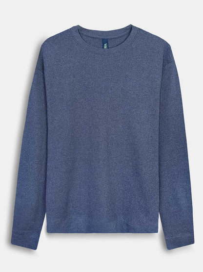 Mens Waffle Navy Pyjama Set