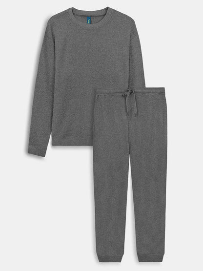 Mens Waffle Grey Pyjama Set