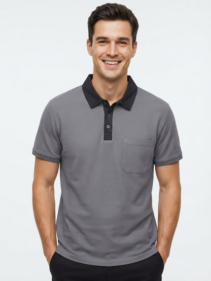 Mens Polyester Polo Grey