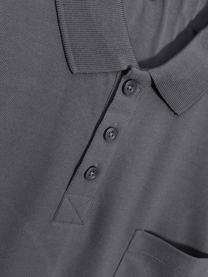 Mens Polyester Polo Dark Grey