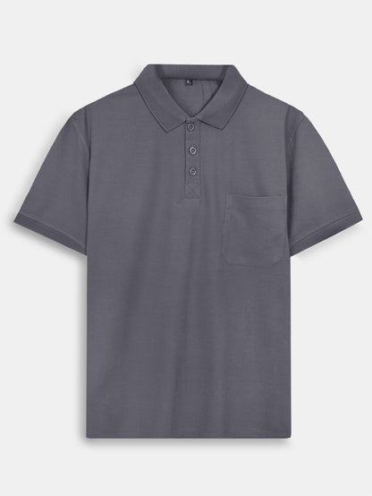 Mens Polyester Polo Dark Grey