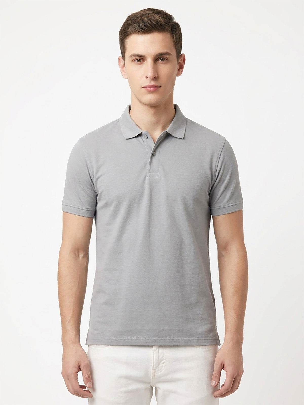 Mens Stretch Grey Polo