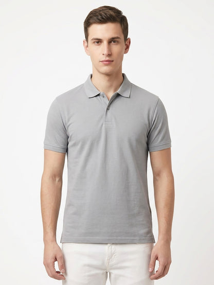 Mens Stretch Grey Polo