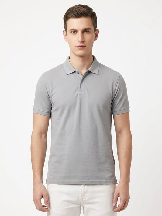 Mens Stretch Grey Polo