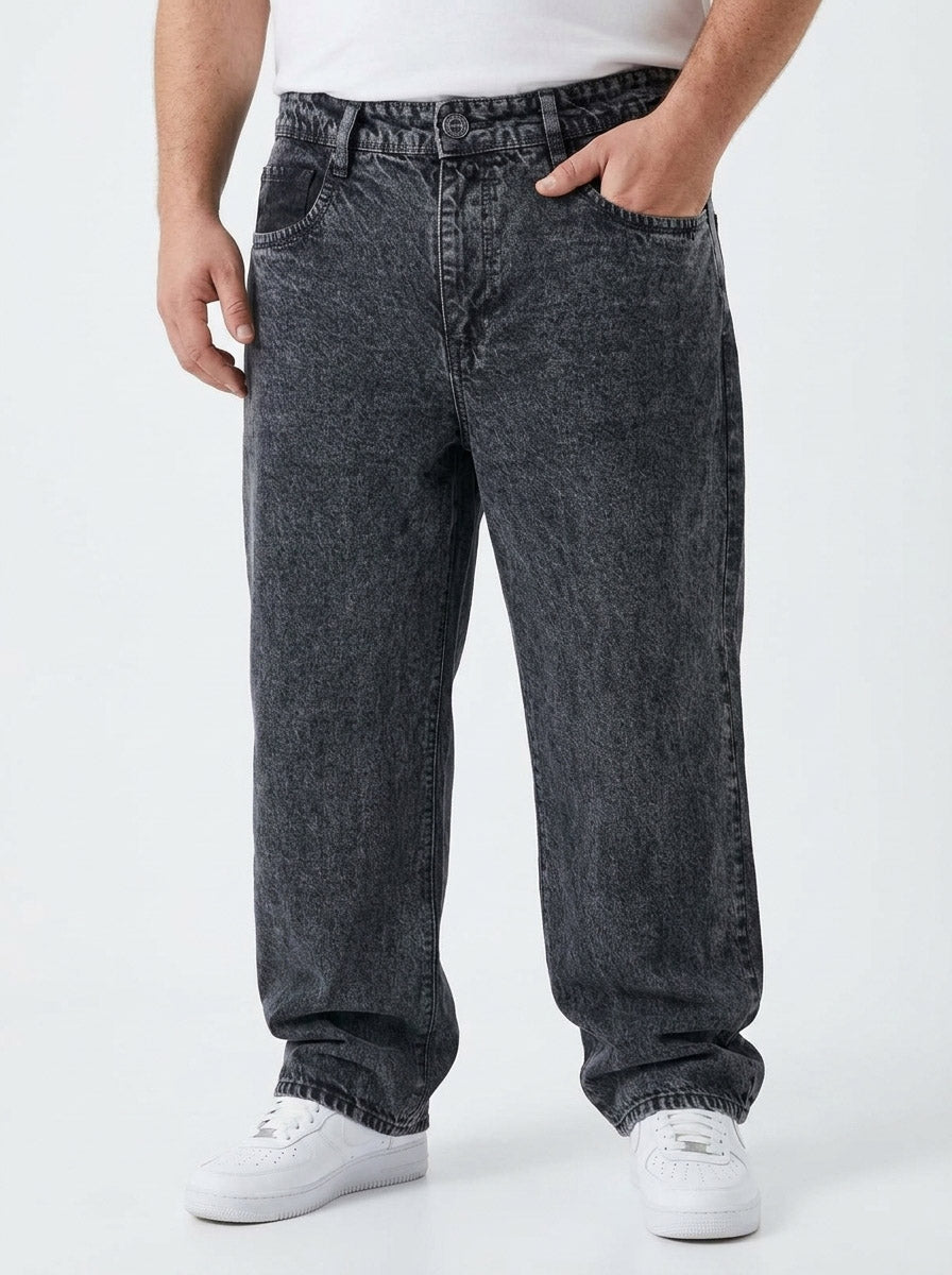 Mens Charcoal Baggy Jeans
