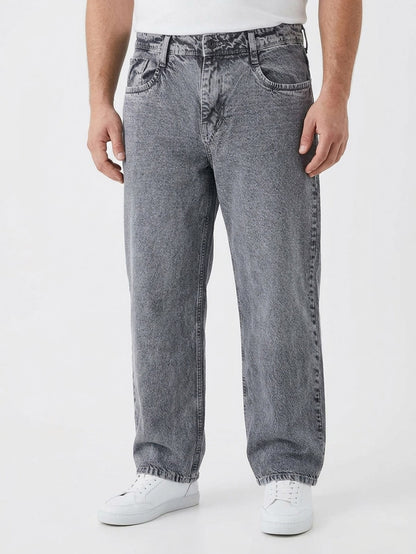 Mens Grey Baggy Jeans